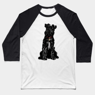 Dennis the Black Miniature Schnauzer Dog Sitting Baseball T-Shirt